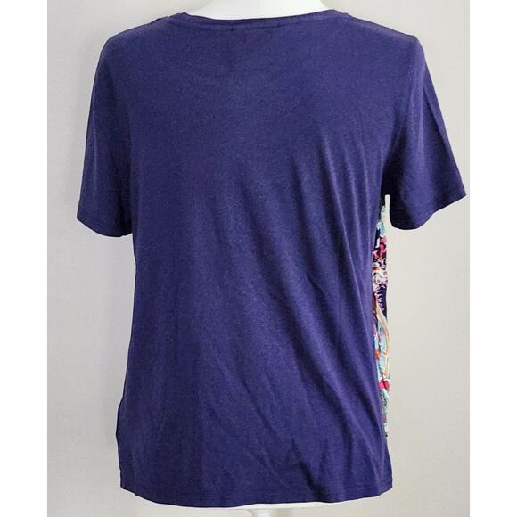 Maeve for Anthropologie Maddie Printed Paisley Top | Purple Multicolor | Size S - Picture 6 of 10